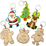 Selection of Paintable Wooden Keyrings