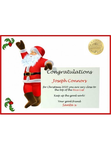 Naughty or Nice Certificate