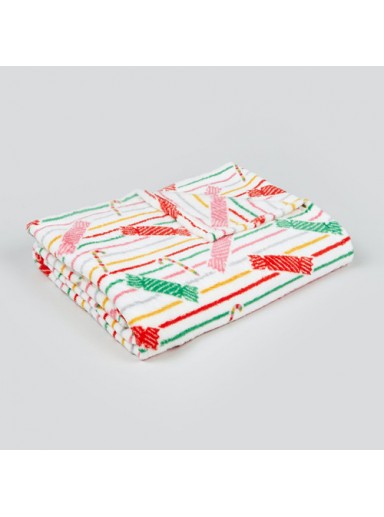 Candy Cane Fleece Throw