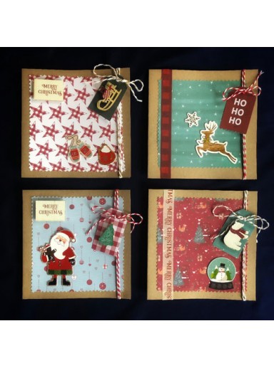 Handcrafted Christmas Cards (Pack of 4)