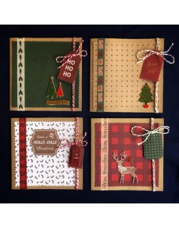 Handcrafted Christmas Cards (Pack of 4)