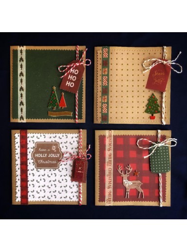 Handcrafted Christmas Cards (Pack of 4)