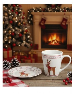 Reindeer Christmas Eve Plate & Mug Set